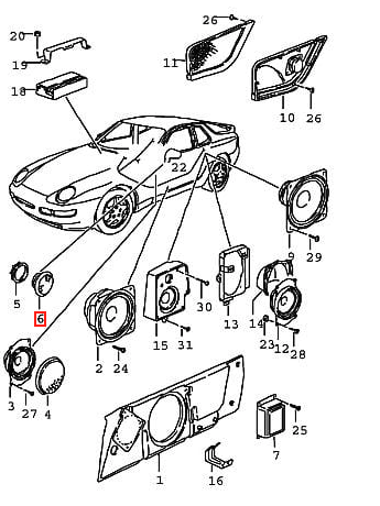 Porsche 944 968 Lautsprecher-Abdeckung Schwarz – Ansicht 4