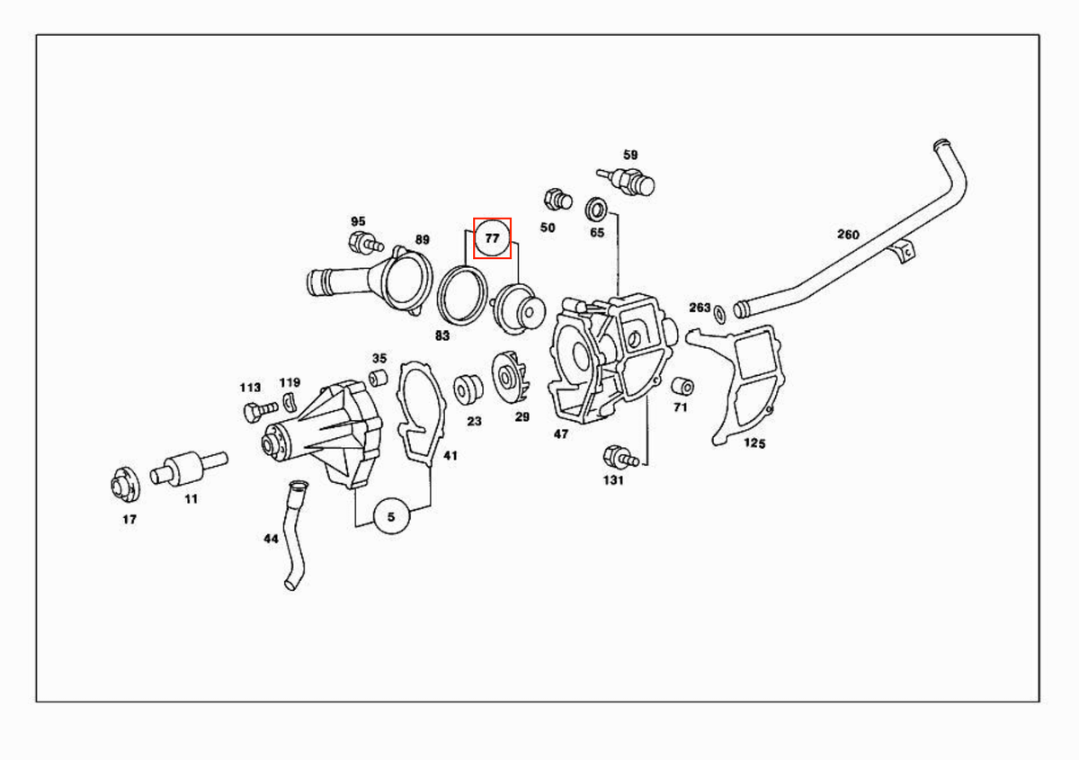 Mercedes-Benz Thermostat W124 W202 W210 W460 W461 W463 – A6012000015 – Ansicht 6