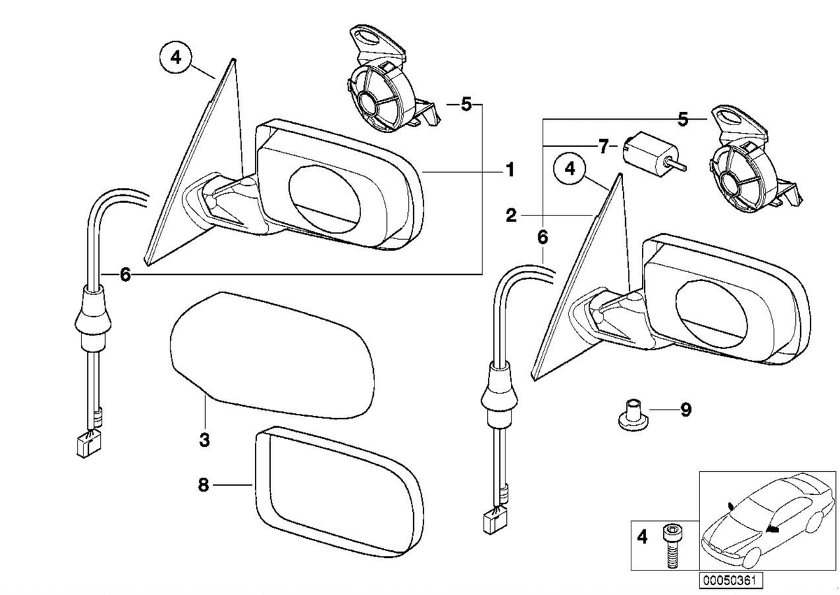 BMW Reparatursatz Klappspiegel E39 E46 NEU – Ansicht 6