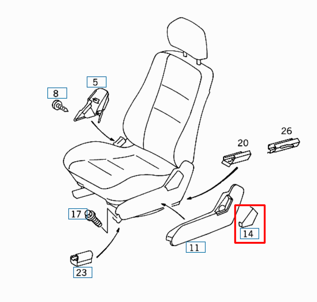 Sitzverkleidung für Mercedes-Benz W210 (1996-2002) – A2109180730 – Ansicht 6