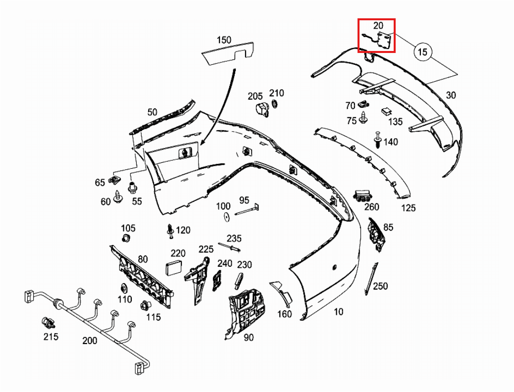 Mercedes-Benz CLA AMG Abschleppösenabdeckung Heckstoßstange C117 NEU – A1178852422 – Ansicht 4