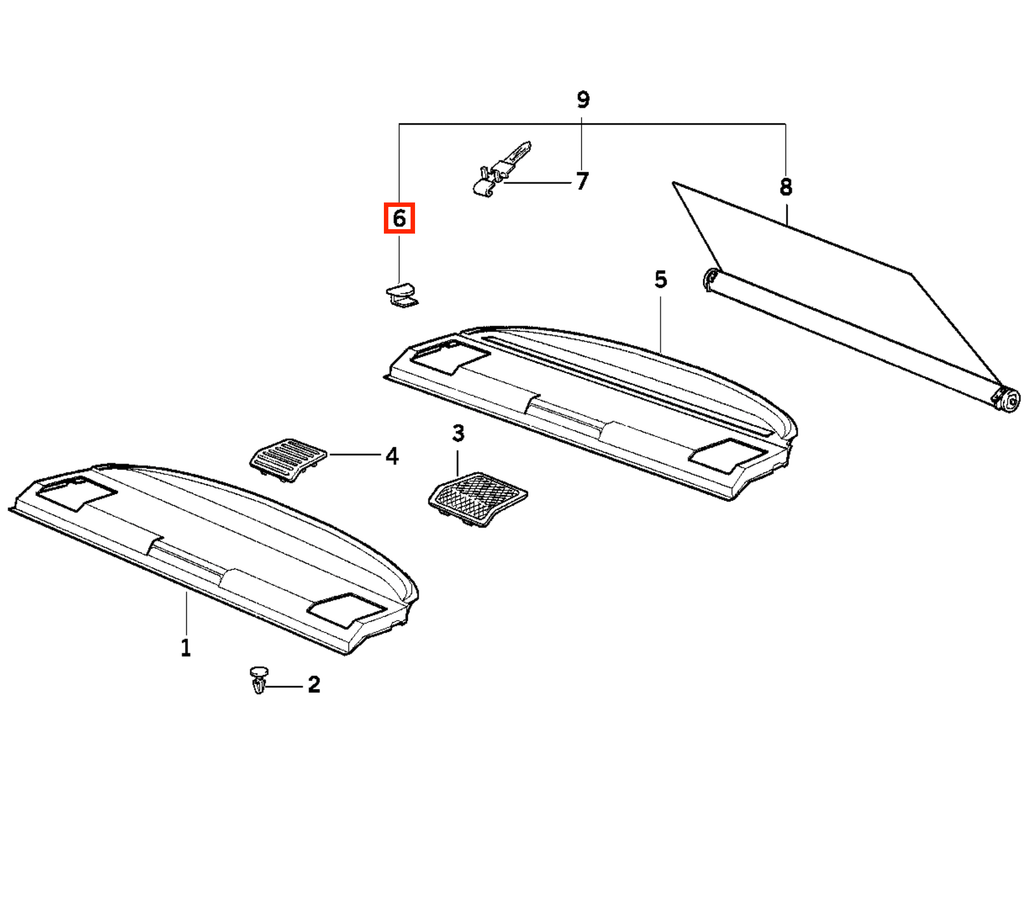 BMW Abdeckkappe Heckscheiben-Sonnenschutzrollo 2er-Satz E34 E36 NEU – Ansicht 4