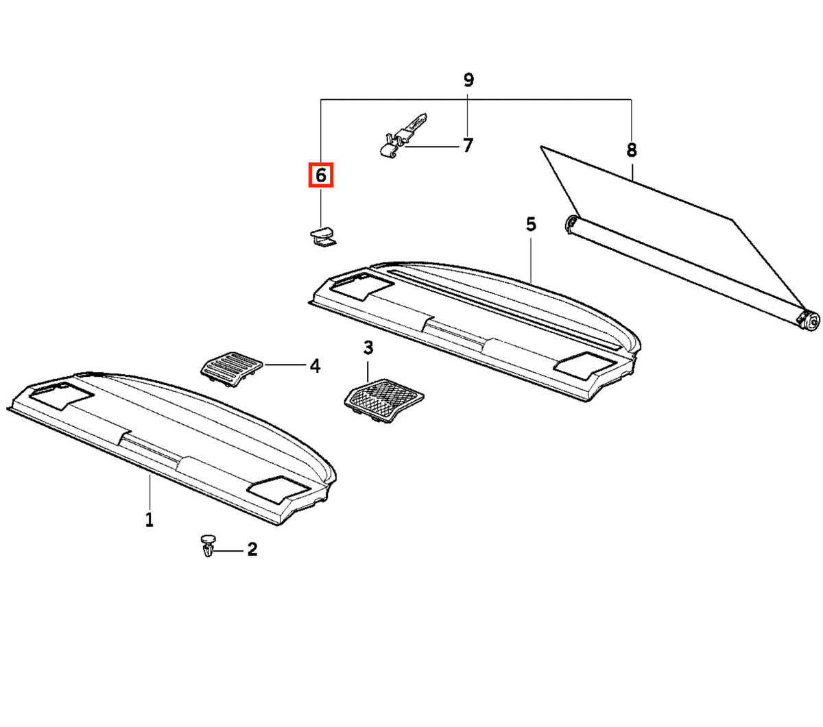 BMW Abdeckkappe Heckscheiben-Sonnenschutzrollo 2er-Satz E34 E36 NEU – Ansicht 4