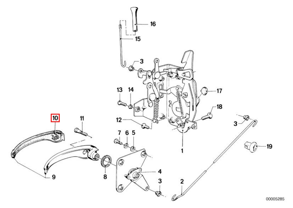 BMW Türinnengriff-Einsatz 2er-Satz E3 E9 E10 E12 E24 NEU – Ansicht 4