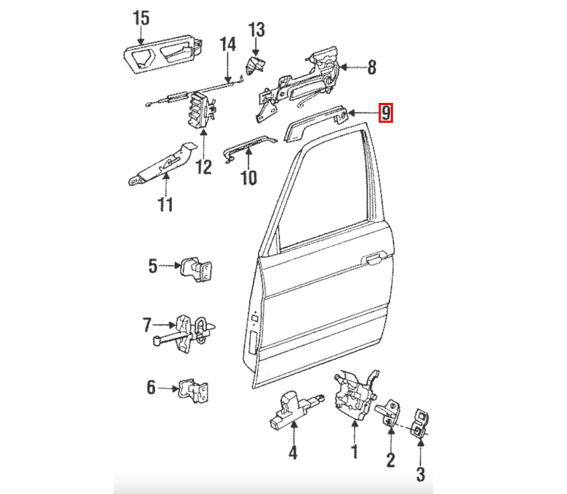 BMW E32 E34 E36 Außen Türgriff Zierleiste Abdeckung li. od. re. Schwarz – Ansicht 4