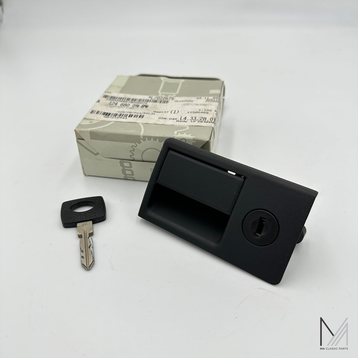 Mercedes-Benz W124 Verschluss Handschuhfach inkl. Schlüssel NEU – A1246800484
