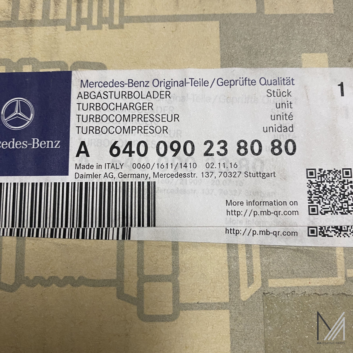 Mercedes-Benz OM640 Abgasturbolader NOS – Ansicht 2