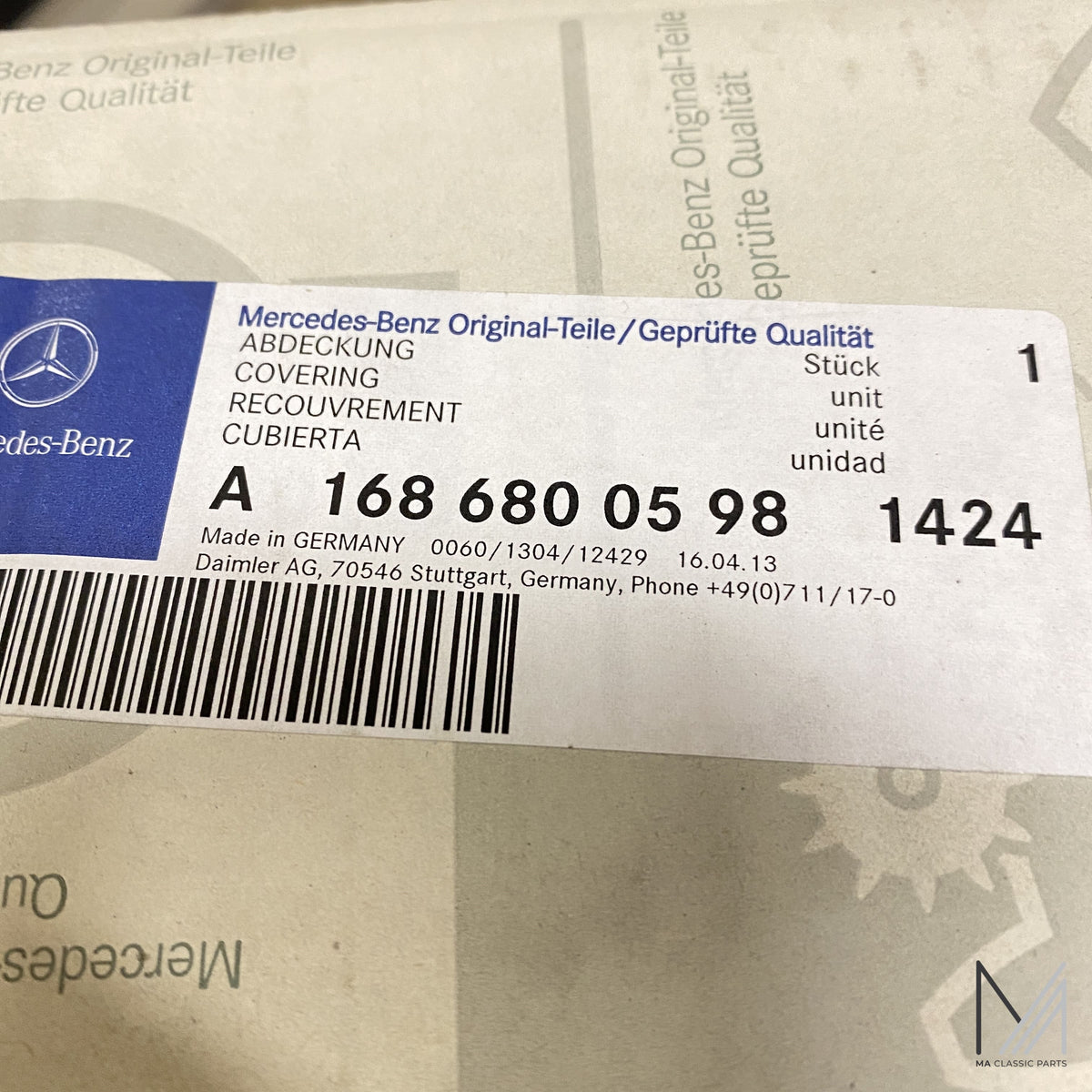 Mercedes-Benz W168 Handschuhfachdeckel NOS – A1686800598 – Ansicht 2
