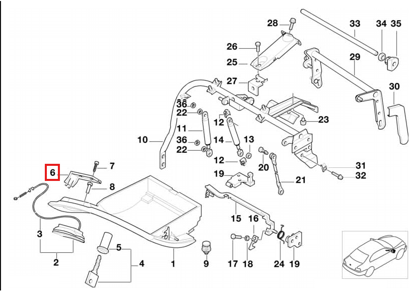 BMW Handschuhfach-Schlossblende E38 NEU – Ansicht 4
