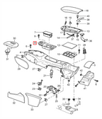 Porsche Aschenbecher-Gehäuse Fensterheberschalter Boxster 986 911 996.1 NEU – Ansicht 7