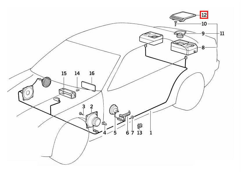 BMW Lautsprecherabdeckung Hutablage hinten E36 NEU – Ansicht 4