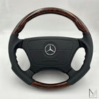 Mercedes Benz Lederlenkrad Wurzelholz ergonomisch R129 W124 W201 W140