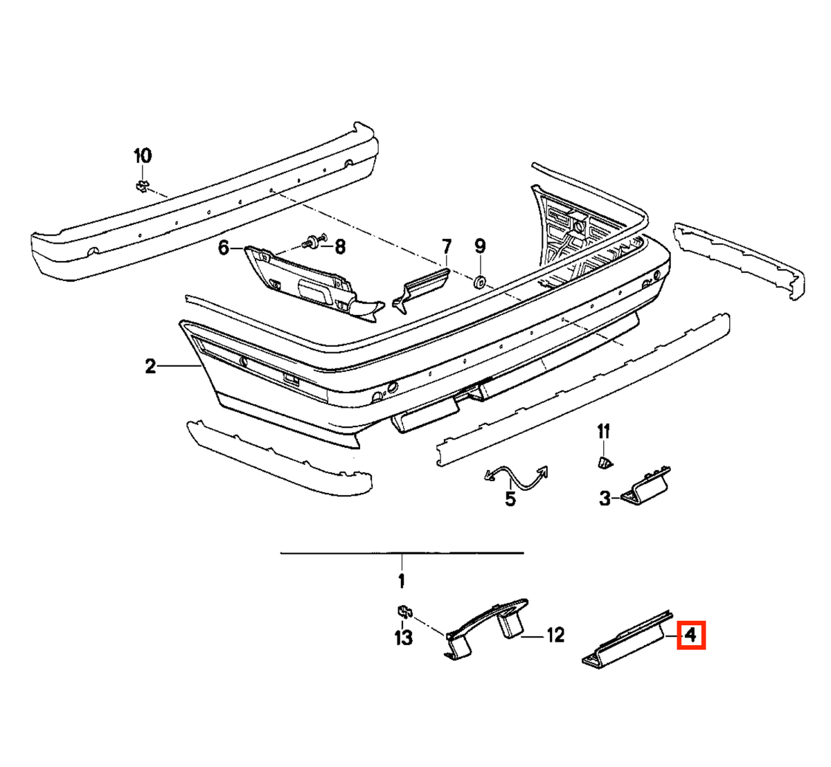 BMW Abschleppösenabdeckung hinten M-Technik E34 Grundiert – Ansicht 4