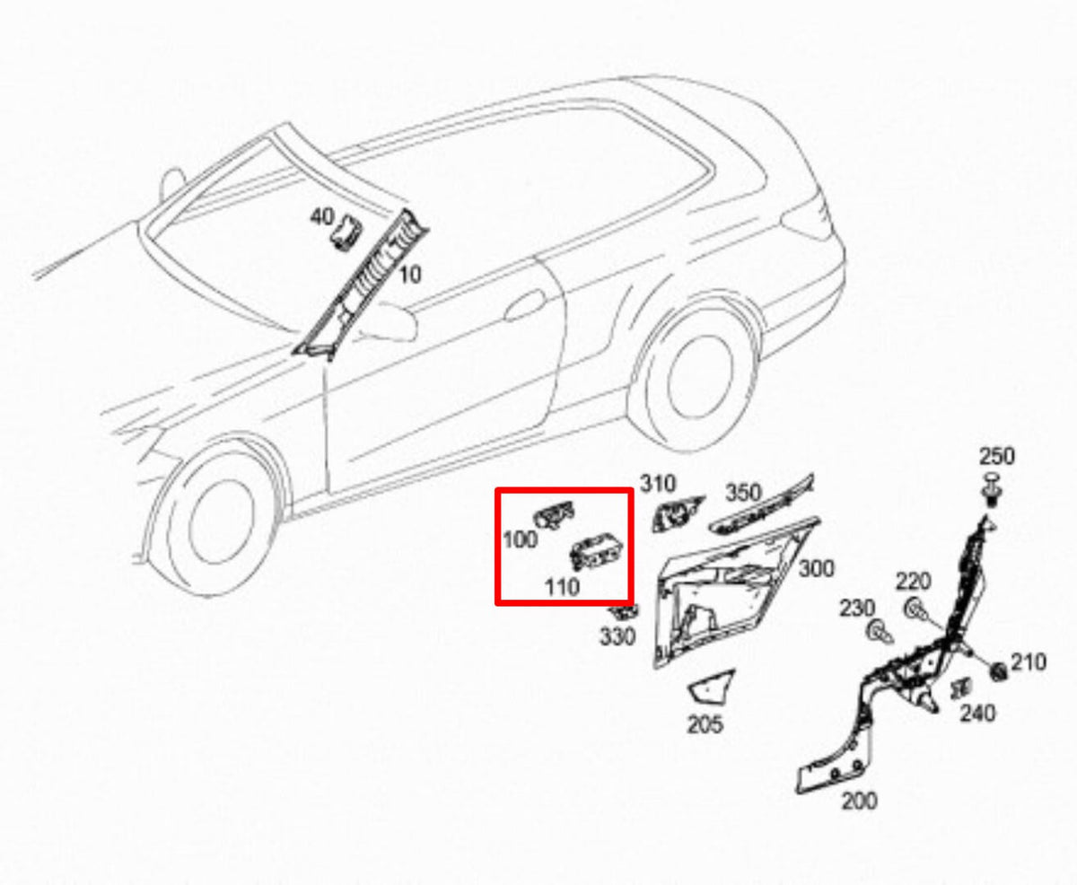 Mercedes-Benz Zierrosette mit Zugluftdichtung W207 W212 – A2076920059 – Ansicht 6