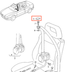 Audi 80 80 Cabrio Sicherheitsgurt oben Abdeckung li. od. re. Schwarz – Ansicht 3