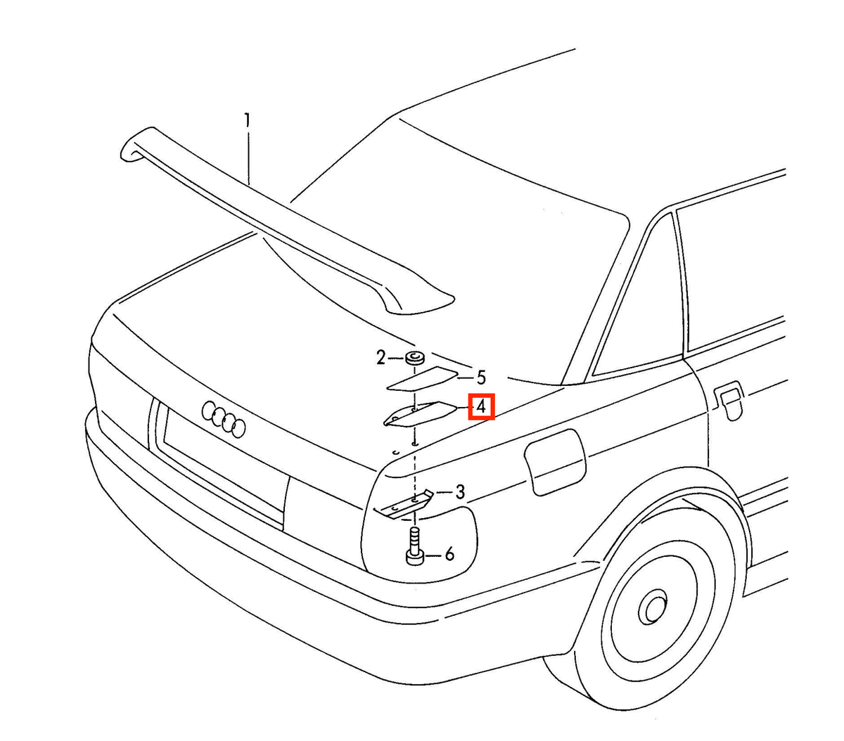 Audi Spoiler-Halter 2er-Satz 80 Competition DTM Grundiert – Ansicht 4