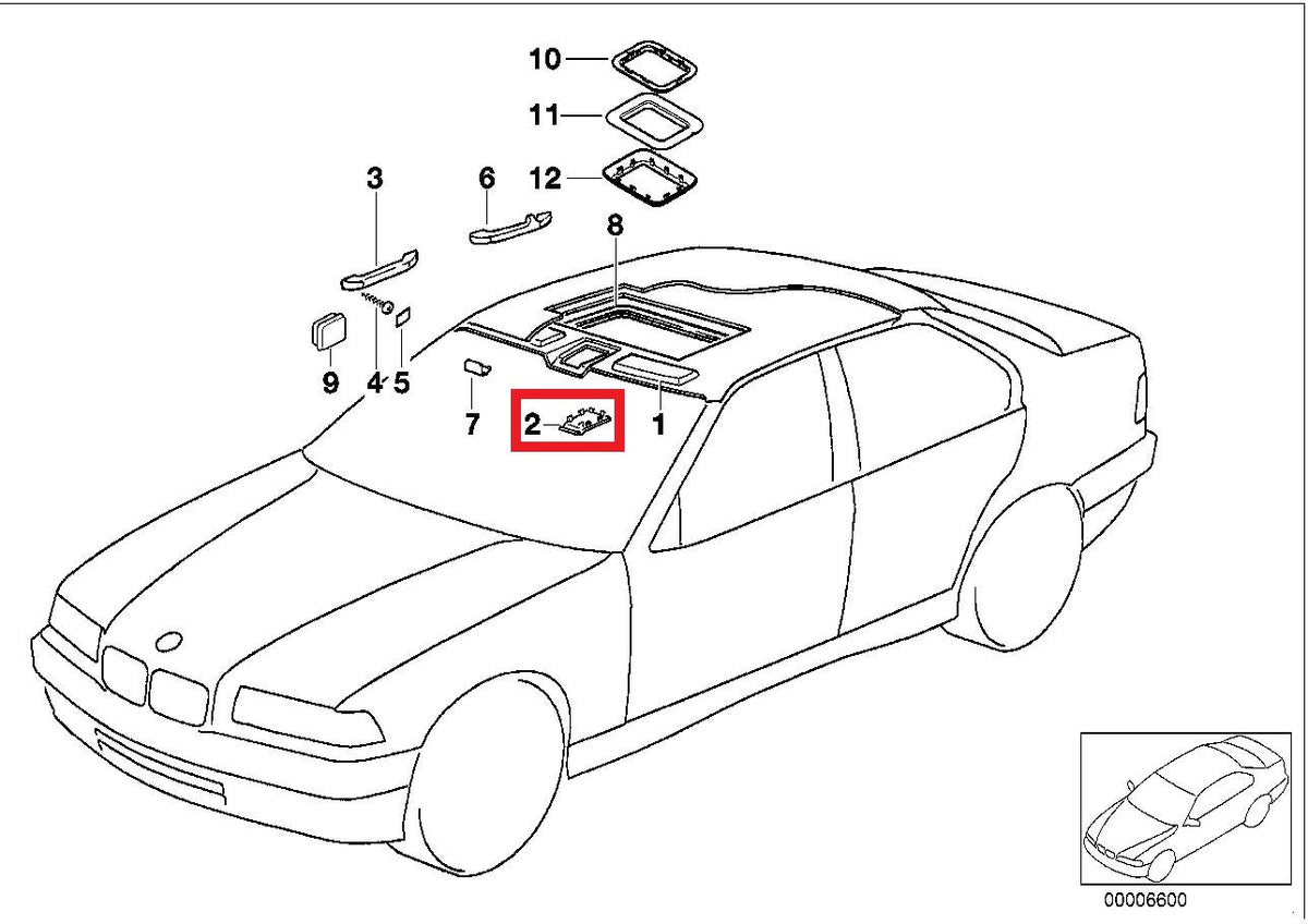BMW E36 Coupé Schiebedach Motor Verkleidung Abdeckung Schwarz – Ansicht 3