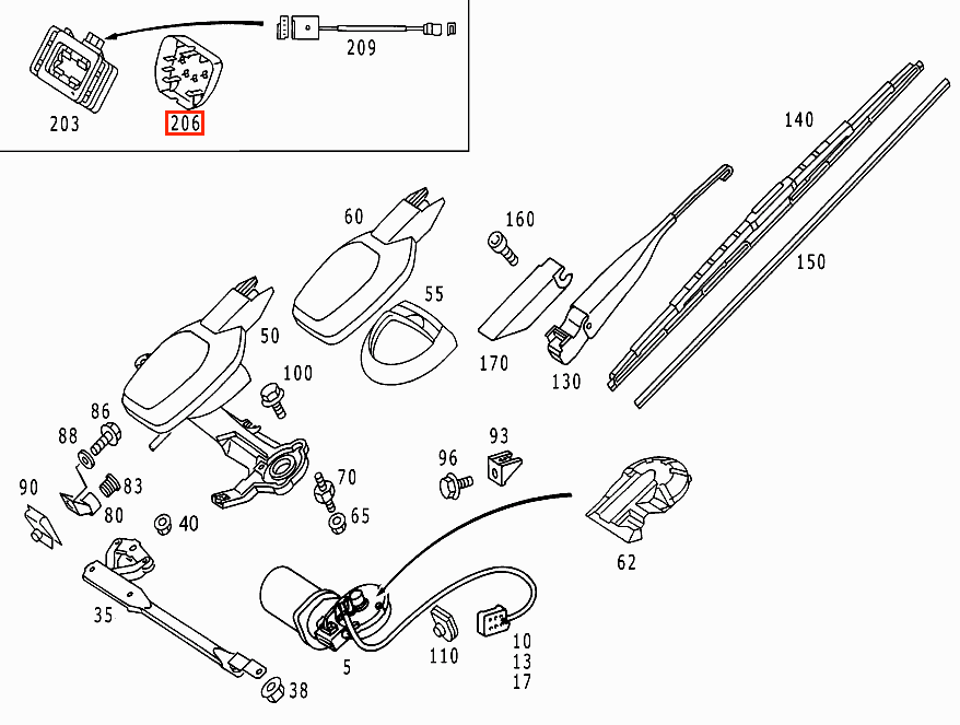 Mercedes-Benz W208 W210 Rain Sensor Abdeckung – A2108220040 – Ansicht 4