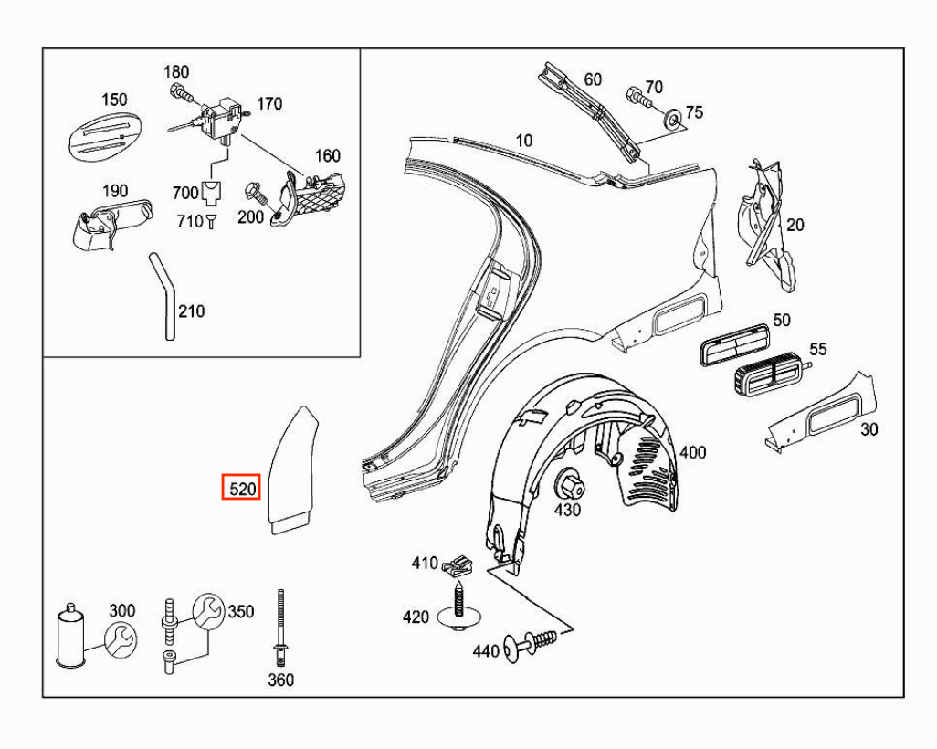 Mercedes-Benz Lackschutzfolie PPF Kotflügel hinten und Tür 2er-Satz CLS W219 NEU – Ansicht 4