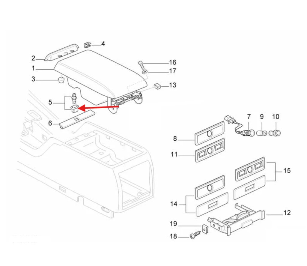 BMW Verschluss Mittelkonsolenfach E38 NEU – Ansicht 6