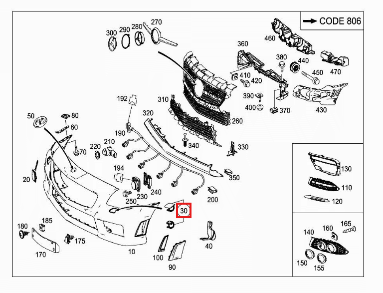 Mercedes-Benz Scheinwerfer-Waschanlage Abdeckung R172 Grundiert – A1728800005 – Ansicht 4