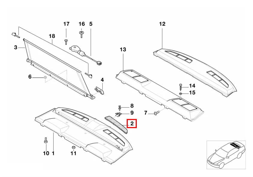 BMW Lüftungsgitter Zierblende E38 NEU – Ansicht 4