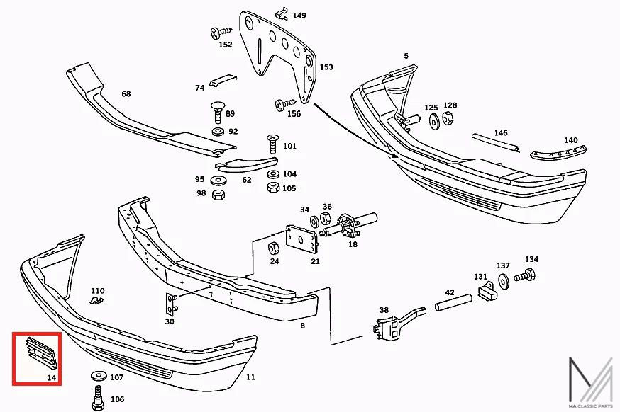 Mercedes-Benz W126 Abdeckung Abschlepphaken US-Version – A1268850226 – Ansicht 4