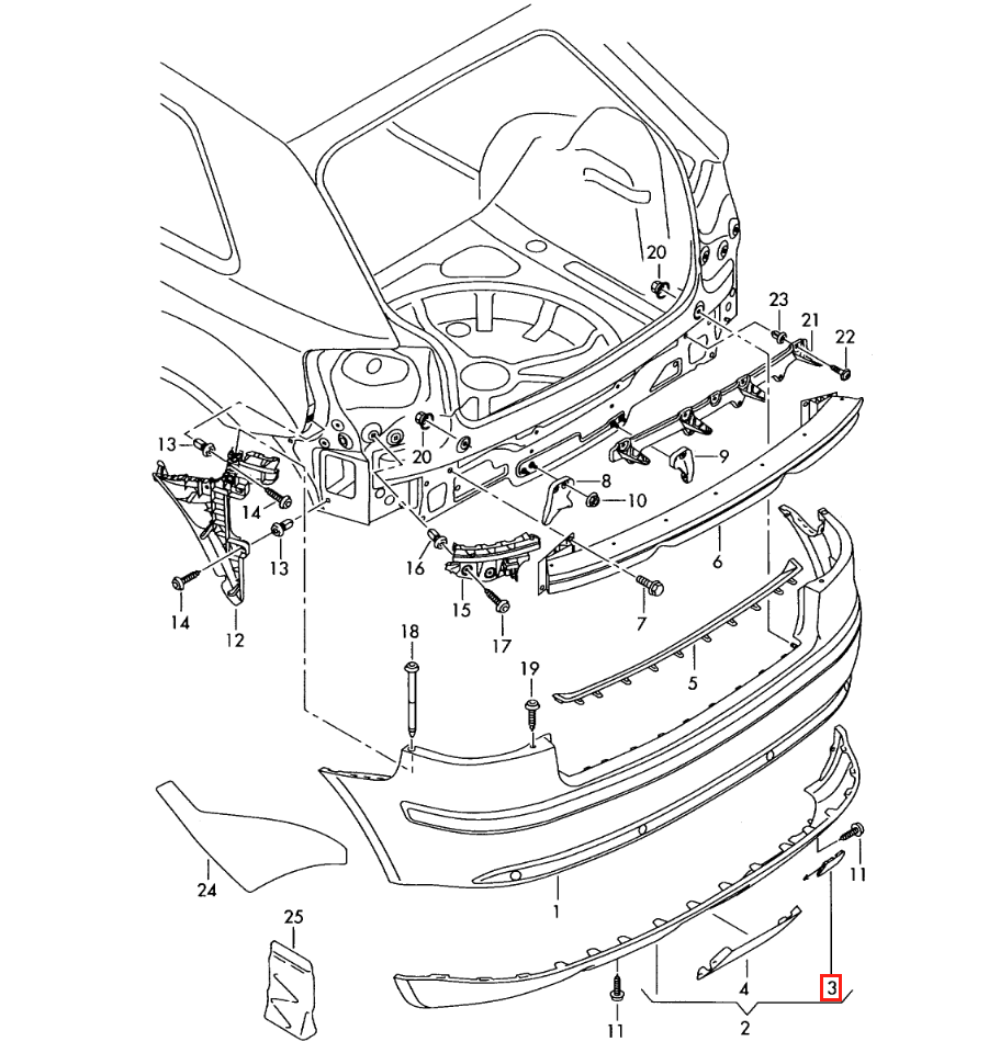 Audi A3 Hinten Stoßstange Abschlepphaken Öse Abdeckung Grundiert – Ansicht 4