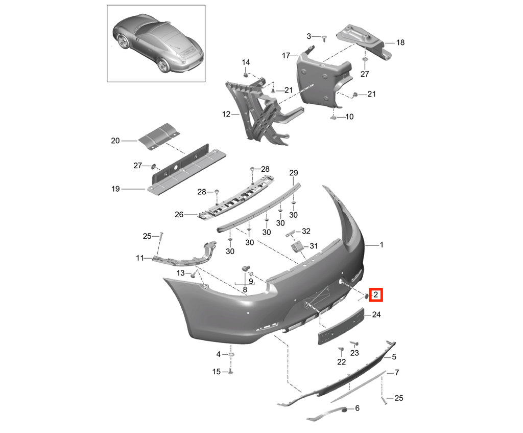 Porsche Abschleppösenabdeckung hinten 911 991 Boxster Cayman 981 NEU – Ansicht 4