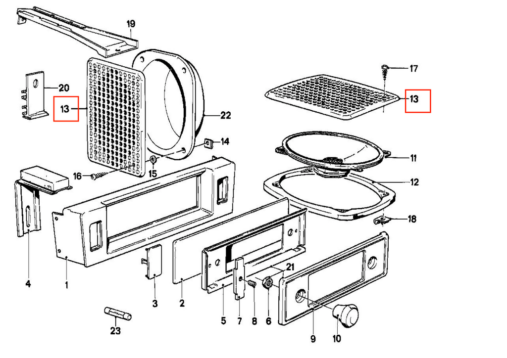 BMW E21 E23 E24 E28 HiFi-System Lautsprecher Abdeckung Set – Ansicht 13