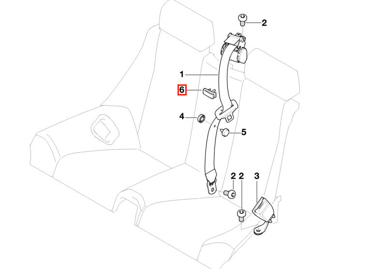 BMW E46 Hinten Gurtführung Schwarz – Ansicht 4