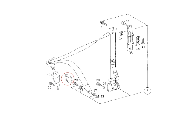 Mercedes-Benz diverse Modelle Sicherheitsgurt Abdeckung Zierleiste Set von 2 – A0008680430 – Ansicht 4