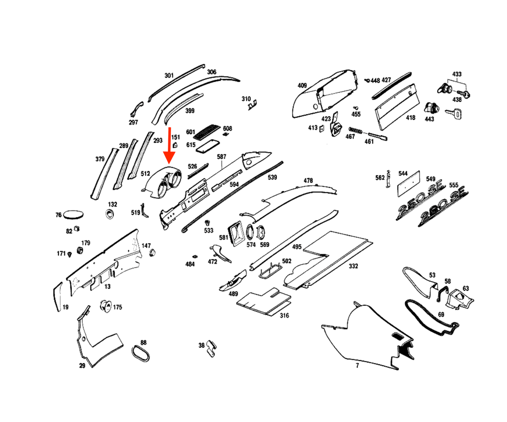 Mercedes-Benz Coupé Cabrio Tacho Gehäuse Instrumenten Holz Zebrano W111 W112 – A1116805979 – Ansicht 4