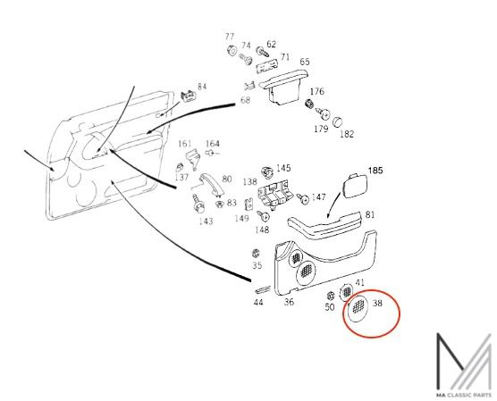 Mercedes-Benz W140 C140 Abdeckung Lautsprecher Tür (groß) – A1407270388 – Ansicht 5