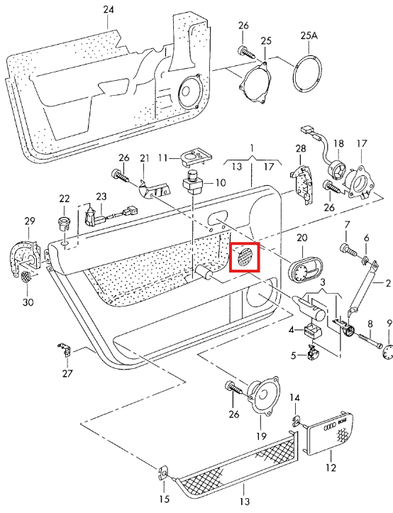 Audi Lautsprecherabdeckung Türverkleidung vorne oben TT 8N MK1 NEU – Ansicht 4