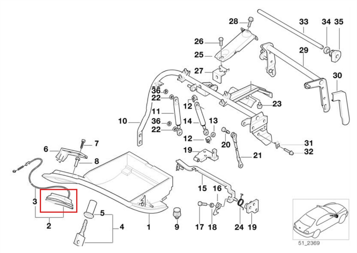 BMW Reparatursatz Handschuhfachgriff Linkslenker E38 NEU – Ansicht 4