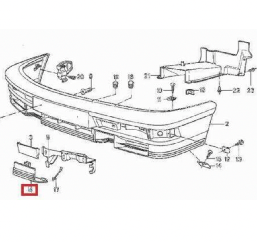 BMW E28 M Technic vorne Stoßstange Abdeckkappe li. od. re. Grundiert – Ansicht 3