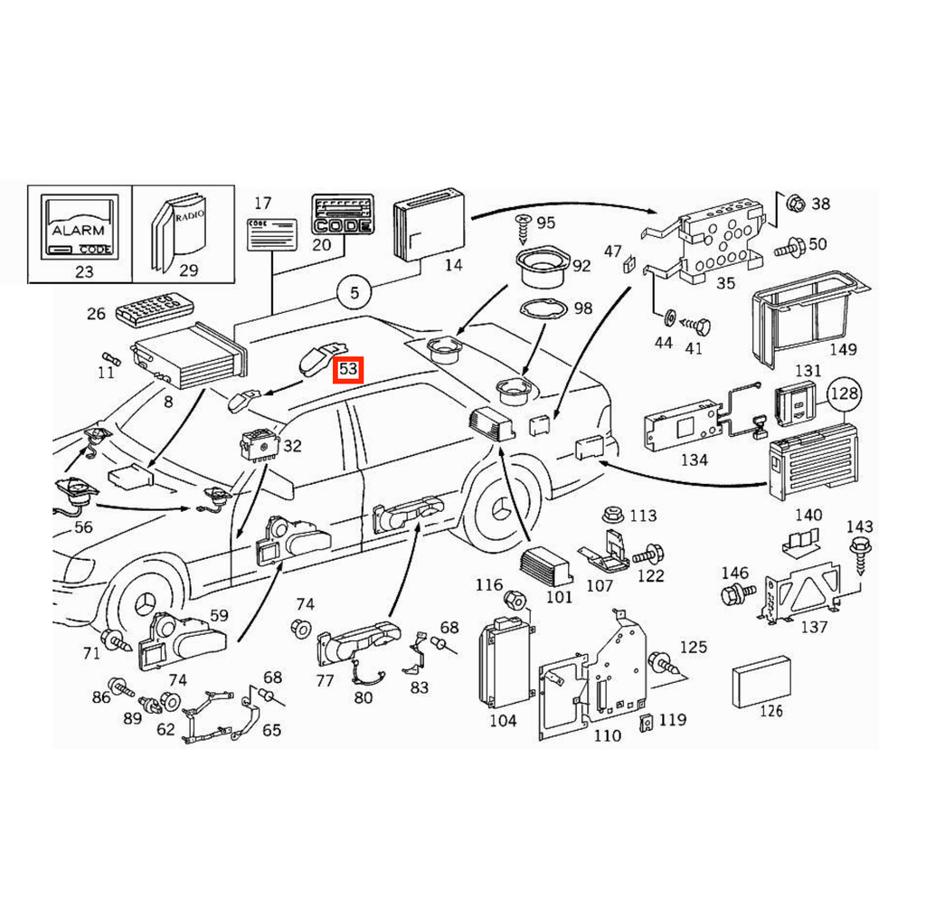Mercedes-Benz Hochtöner-Abdeckung Innenspiegel Bose W140 NEU – A1408101011 – Ansicht 5