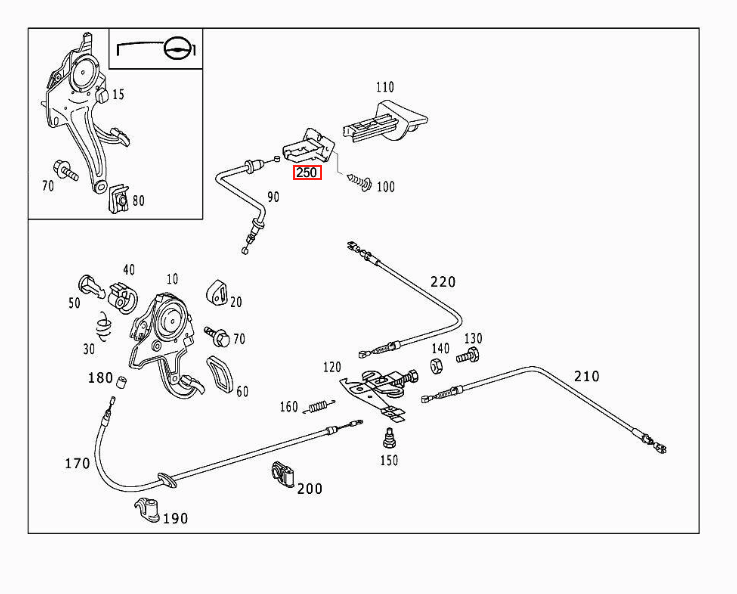Mercedes-Benz W124 Handbremse Hebel Entriegelung Halterung Schwarz – A1244270712 – Ansicht 4