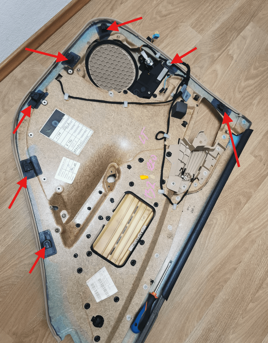 Mercedes-Benz Türverkleidung Clips Reparatursatz hinten 7-teilig W220 NEU – Ansicht 4
