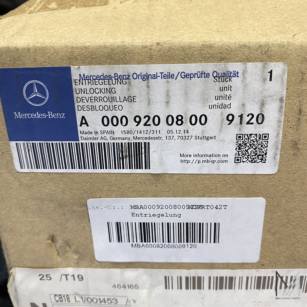 Mercedes-Benz Entriegelung A00092008009120 NOS – Ansicht 3