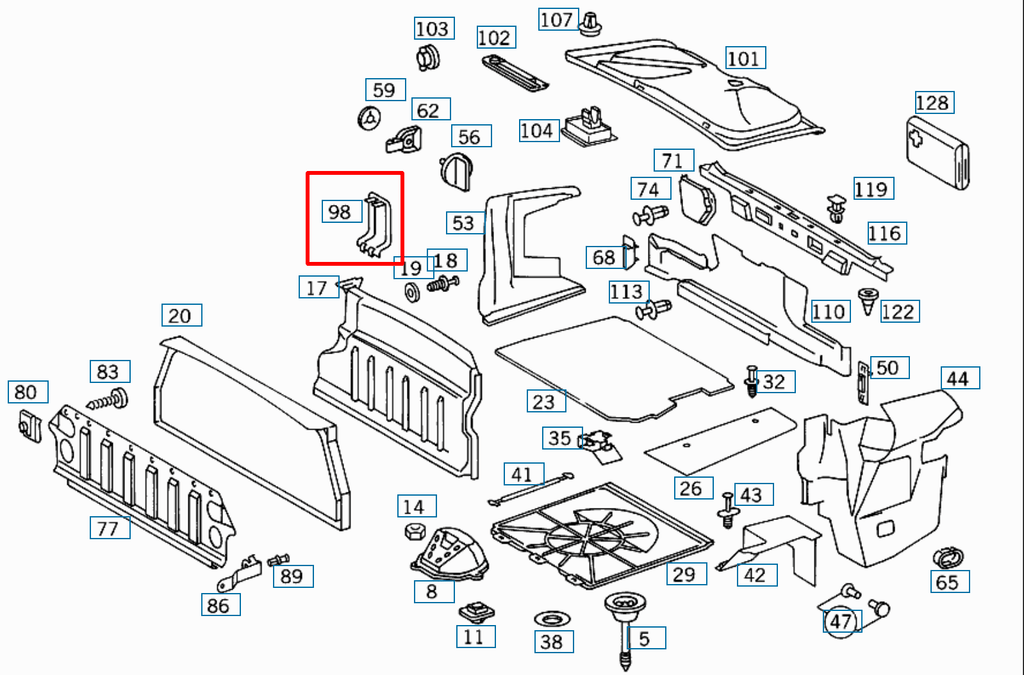 Mercedes-Benz SL R129 Sicherungsabdeckung 3D-Print – A1296940195 – Ansicht 3