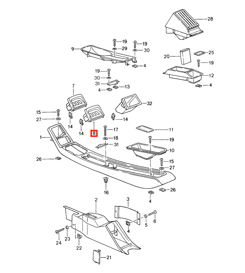 Porsche Schalterblende Mittelkonsole 911 964 993 NEU – Ansicht 4