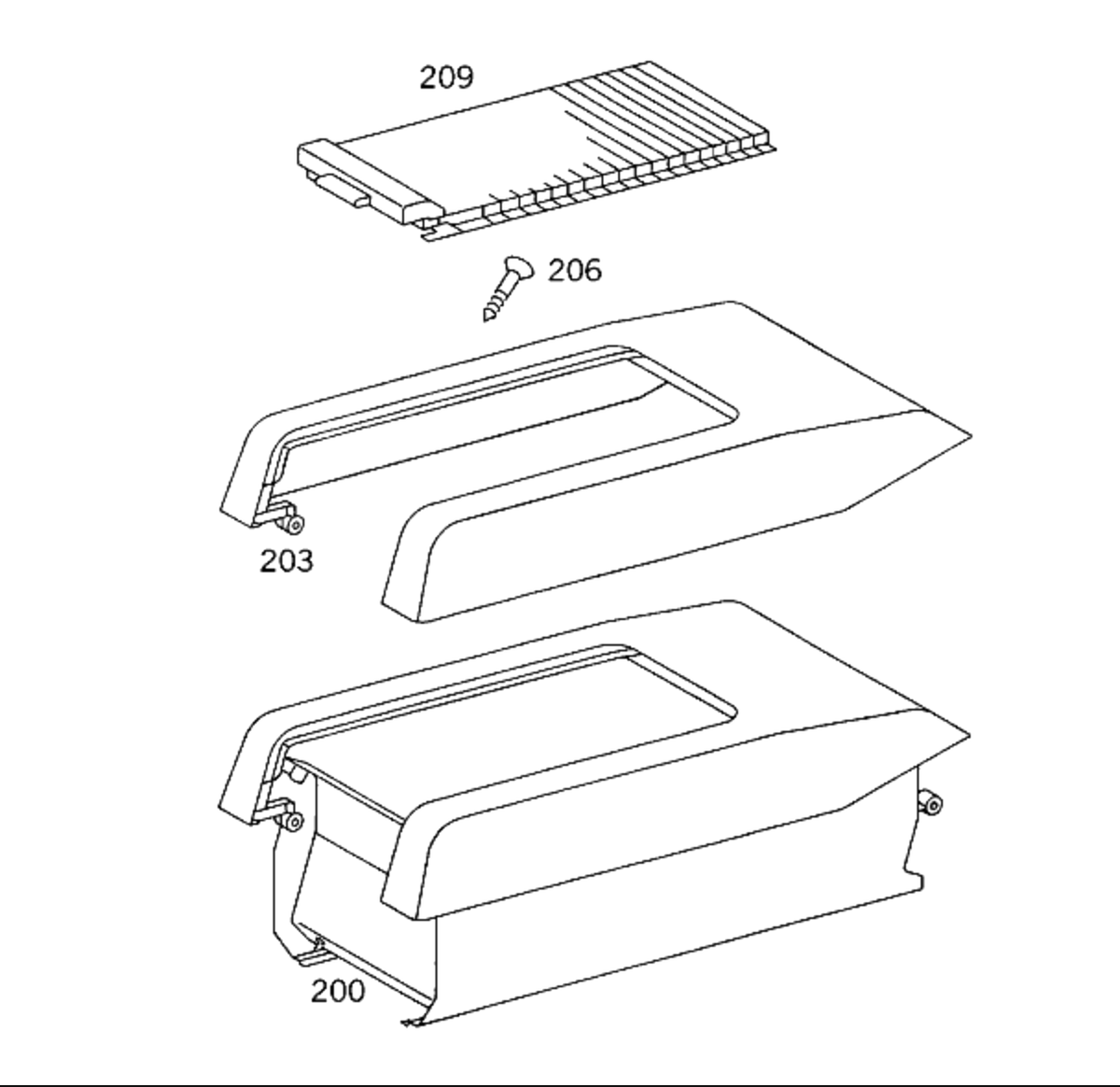 Mercedes-Benz Mittelkonsole Staufach W124 W123 W116 – A1246800852 – Ansicht 4