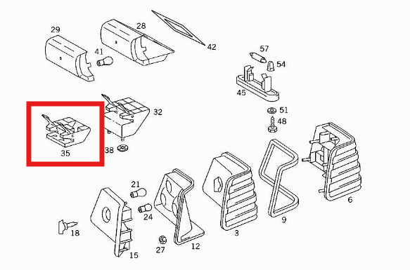 Mercedes-Benz Zusatz-Bremsleuchte Halterung C124 – A1248200482 – Ansicht 4