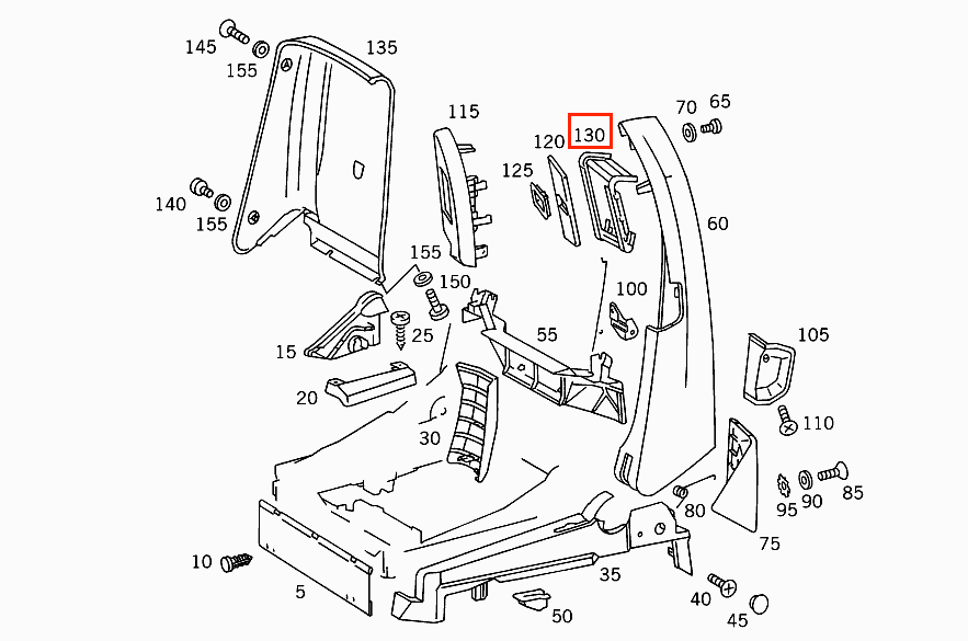 Mercedes-Benz R129 Vorne Sicherheitsgurt Auslass Führung Schwarz li. od. re. – A1299110122 – Ansicht 4