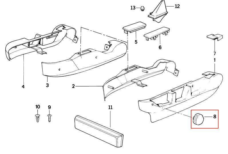 BMW diverse Modelle Sitz Verstellung Knopf Griff Schwarz – Ansicht 3