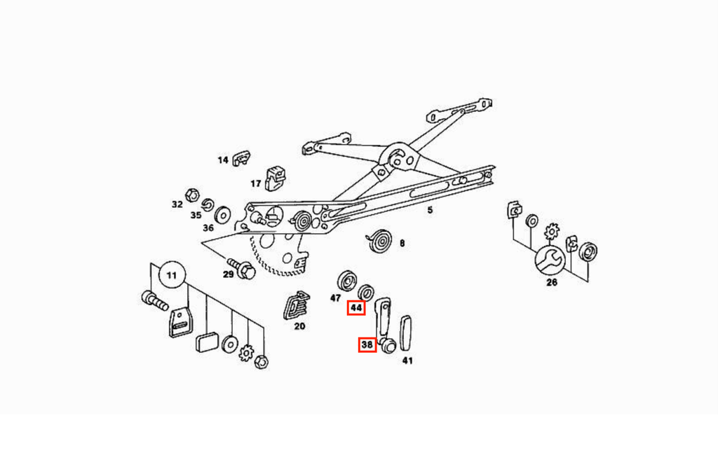 Mercedes-Benz Fensterkurbel-Satz W108 W111 W113 W114 W115 – A1087600202 – Ansicht 3