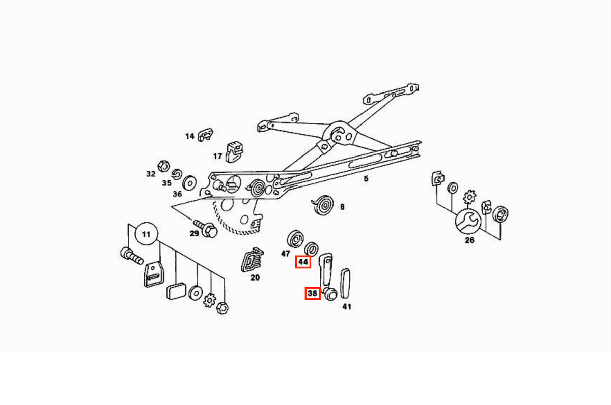 Mercedes-Benz Fensterkurbel-Satz W108 W111 W113 W114 W115 – A1087600202 – Ansicht 3