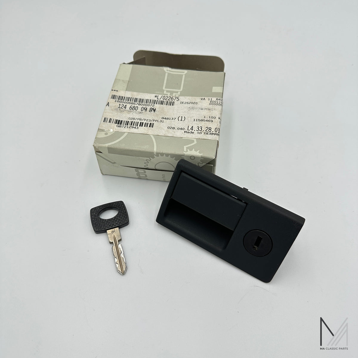 Mercedes-Benz W124 Verschluss Handschuhfach inkl. Schlüssel NEU – A1246800484 – Ansicht 2